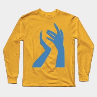 Woman's hands (blue) Long Sleeve T-Shirt